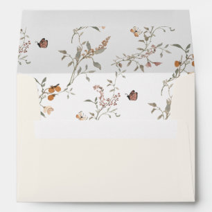 Cream Boho Wildflowers Wedding Envelopes
