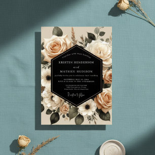 Cream Botanical Enchantment Wedding Invitation