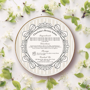 Cream Bow Frame Ingredients & Directions Label