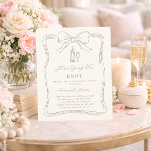 Cream bow knot neutral Bridal Shower invitation