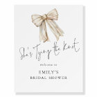 Cream Bow Tying The Knot Welcome to Bridal Shower