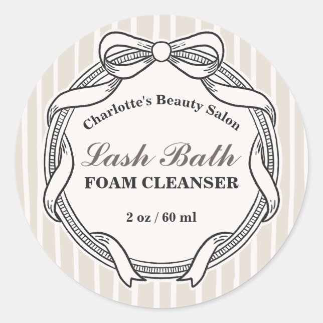Cream Bows Lash Bath Extensions Product Label (Front)