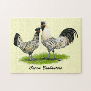 Cream Brabanter Chickens Jigsaw Puzzle