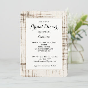 Cream Brown Abstract Stripes Bridal Shower Invitation