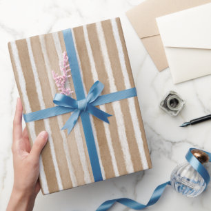 Cream & Brown Birthday Wrapping Paper