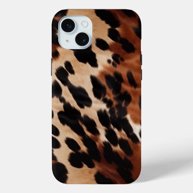 Cream Brown Black Cowhide Case-Mate iPhone Case (Back)