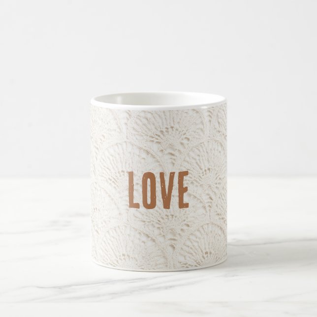 Cream Brown Boho Bohemian   Coffee Mug (Center)