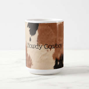 Cream Brown Cowhide Coffee Mug