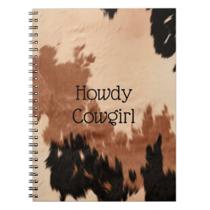 Cream Brown Cowhide Notebook