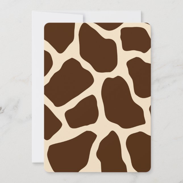 Cream Brown Giraffe Print Baby Shower Invitation (Front)