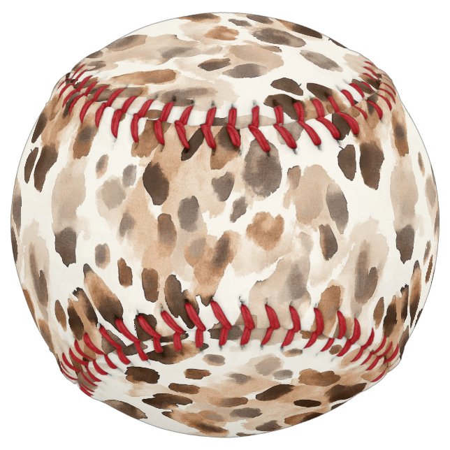 Cream Brown Leopard Animal Print Softball (Front)