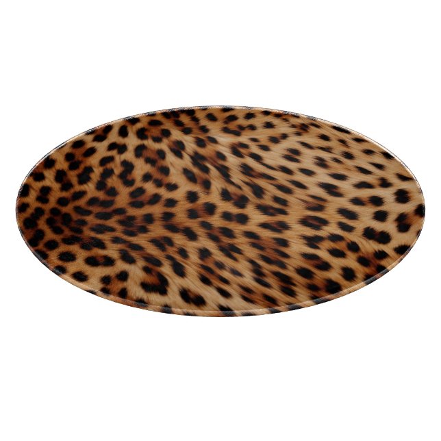 Cream Brown Leopard Print Cutting Board (Corner)