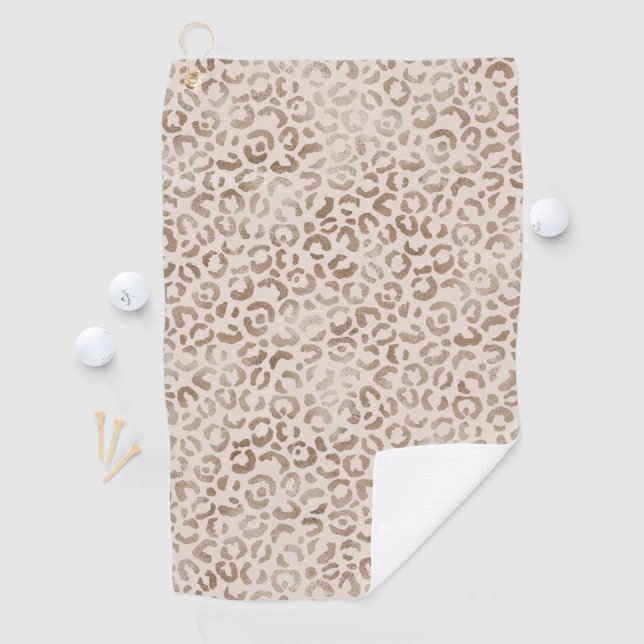 Cream Brown Leopard Print      Golf Towel (InSitu)