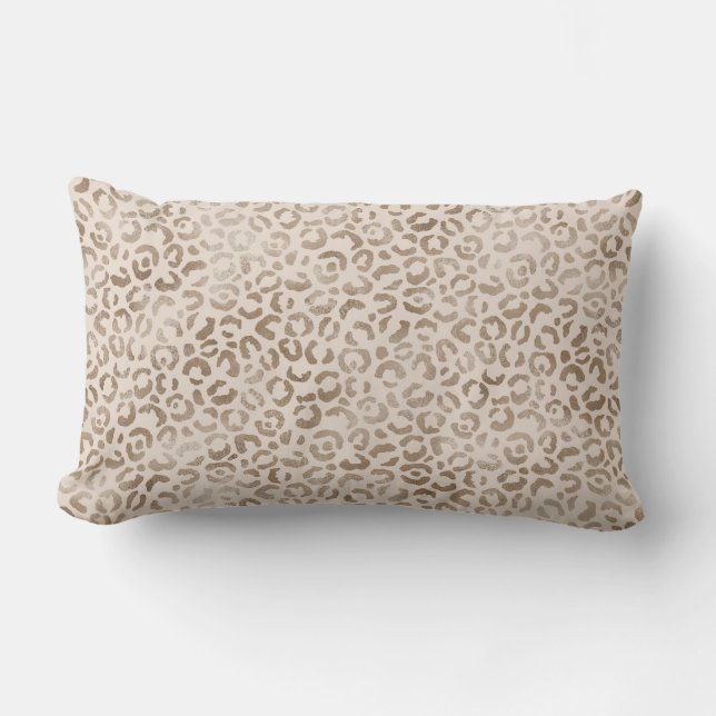 Cream Brown Leopard Print         Lumbar Cushion (Front)