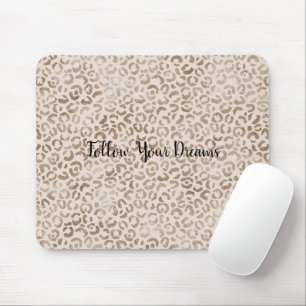 Cream Brown Leopard Print        Mouse Pad
