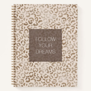 Cream Brown Leopard Print       Notebook