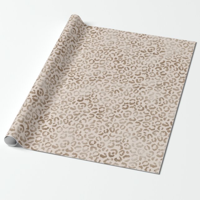 Cream Brown Leopard Print            Wrapping Paper (Unrolled)