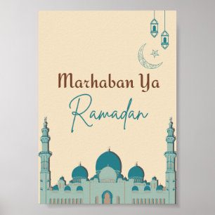 Cream Brown Marhaban Ya Ramadan Poster