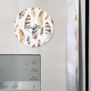 Cream Brown Native Feathers Magnet