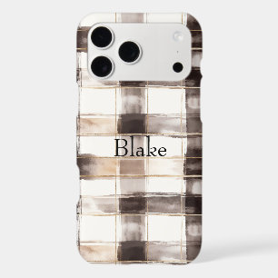 Cream Brown Plaid Stripes  