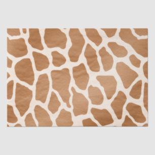 Cream Brown Safari Giraffe Animal Print Tissue Paper