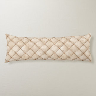 Cream Brown Squares Christmas Body Cushion