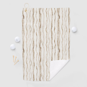 Cream Brown Stripes Golf Towel