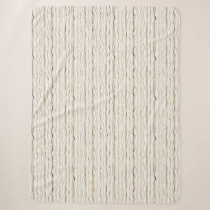 Cream Brown Stripes Sherpa Blanket