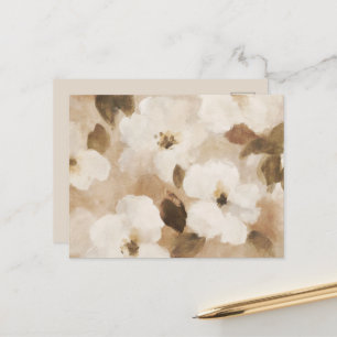 Cream Brown Tan Abstract Flowers Postcard