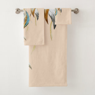 Cream Brown Turquoise Dream Catcher Bath Towel Set