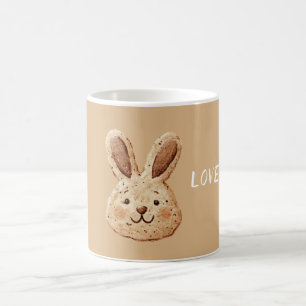 Cream Bunny Face Cookie   Coffee Mug