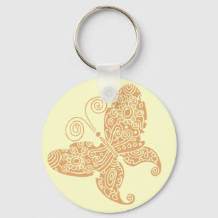 Cream Butterfly Key Chain