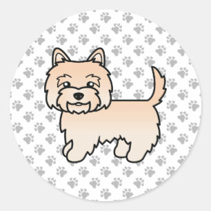 Cream Cairn Terrier Cute Cartoon Dog Classic Round Sticker