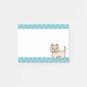 Cream Cairn Terrier Cute Cartoon Dog Illustration Post-it Notes