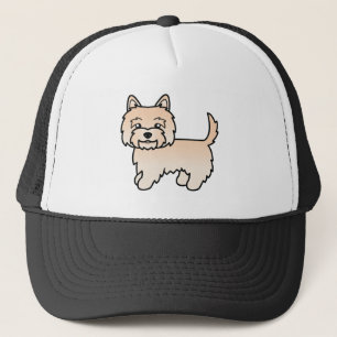 Cream Cairn Terrier Cute Cartoon Dog Illustration Trucker Hat