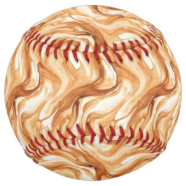 Cream Caramel Candy Swirls Softball (Front)