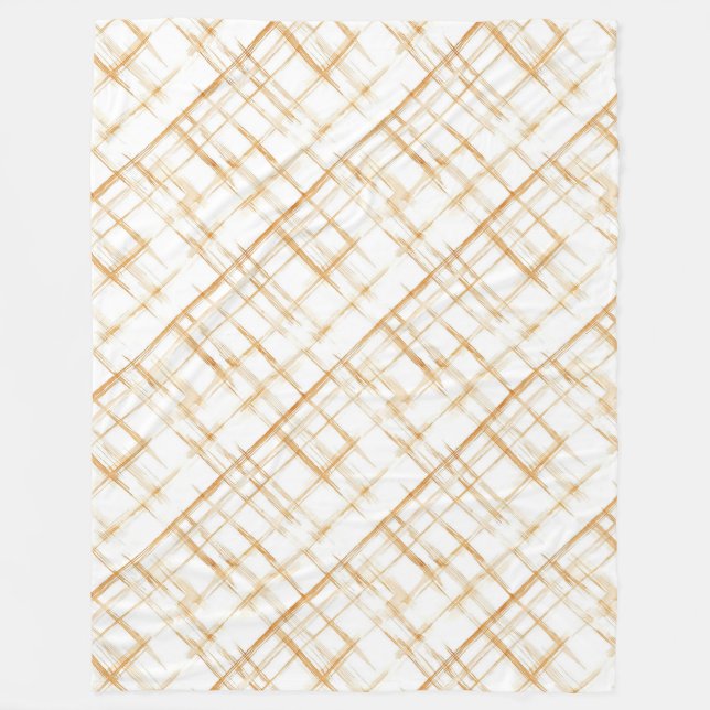 Cream Caramel White Stripes Fleece Blanket (Front)