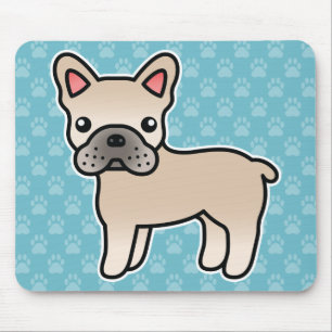 Cream Cartoon French Bulldog Mouse Pad