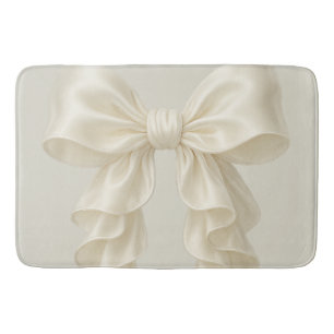 Cream Cascade Ruffle Bow Elegant Posh Girly Bath Mat
