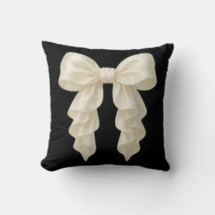 Cream Cascade Ruffle Bow Trendy Posh Girly Cushion