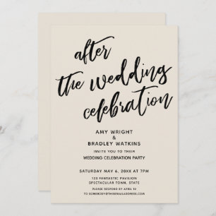 Cream Casual After the Wedding Celebration Invitation