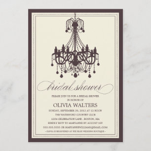 CREAM CHANDELIER   BRIDAL SHOWER INVITATION