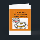 cream cheese and bagels holiday card<br><div class="desc">show your love with yhis design!more great stuff at jimbuf and jimhartley galleries</div>