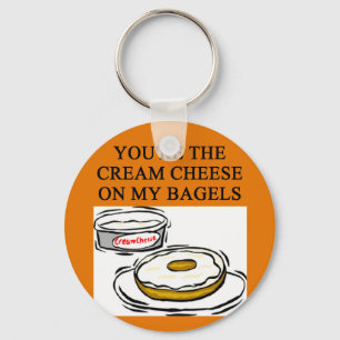 cream cheese and bagels key ring