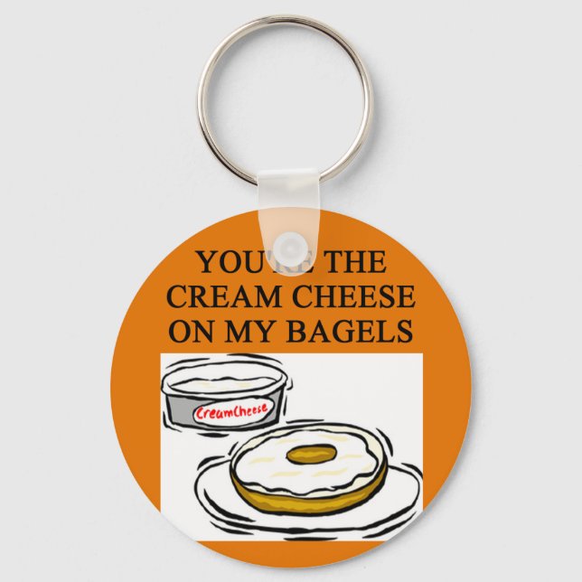 cream cheese and bagels key ring (Front)