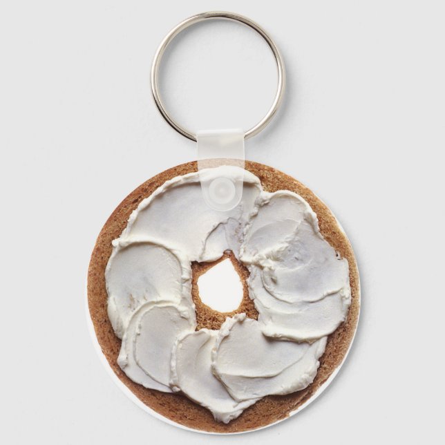 Cream Cheese Bagel Keychain (Front)