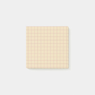 Cream Chequered Pattern Minimal Grid Design Office Post-it Notes