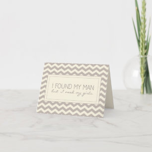 Cream Chevron Stripe Maid of Honour Request Card