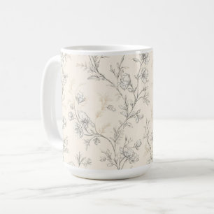 Cream Chic Floral Coffee Mug