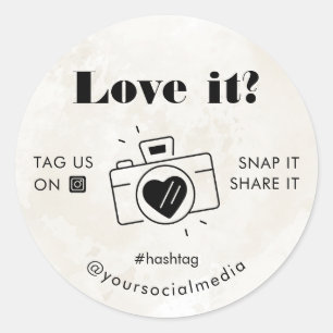 Cream Chic Marble Love Snap Tag Share Social Media